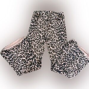 Leopard Print Flare Jeans for Women